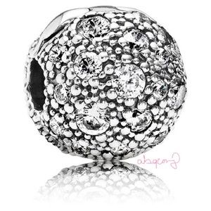 EUC Pandora 791286CZ Sterling Silver Cosmic Stars Clip w/ Clear Zirconia